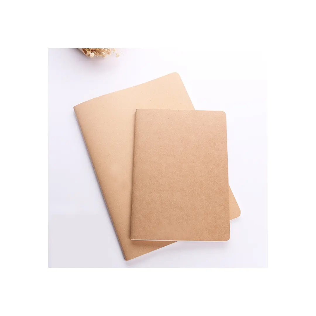 2023 Office Supplies A6 Kraft Paper Retro Soft Handmade Notebook Blank Horizontal Line Note Book