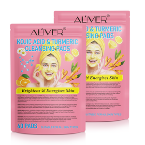 ALIVER Skin Eliminates Oil Exfoliation Custom Face Cleansing <strong>Pad</strong>,private Label Kojic Acid <strong>Turmeric</strong> Facial Cleansing <strong>Pads</strong> - Product Image 6