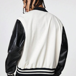 Chaqueta Varsity Personalizada para Hombre con Bordado 3D Chenille e Impresión Gráfica, Chaqueta de Béisbol para Hombre con Mangas de Cuero Resistentes al Viento para Invierno - Product Image 2