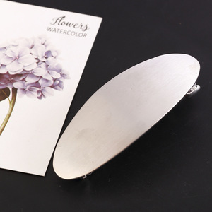 Pinza de pelo y pasador metálicos, pasadores de Primavera de estilo francés informales inteligentes, accesorios para el <span class=keywords><strong>cabello</strong></span> con Pinza de resorte ovalada cepillada dorada y plateada - Product Image 6
