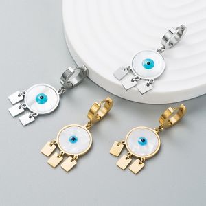 แฟชั่นมะพร้าวเชลล์ห่วงต่างหูสแตนเลสต่างหูตา - Product Image 3