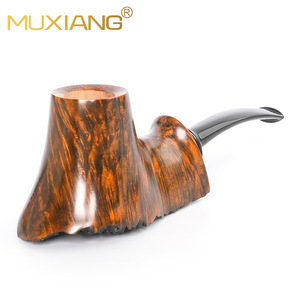 Muxiang Handmade Briar Wood Smoking Pipe Bent Type 3mm Filter Tobacco Pipe For Men - Product Image 2