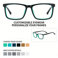 Lunettes optiques unisexes faites à la main en acétate, montures personnalisées, prix d'usine, style coloré