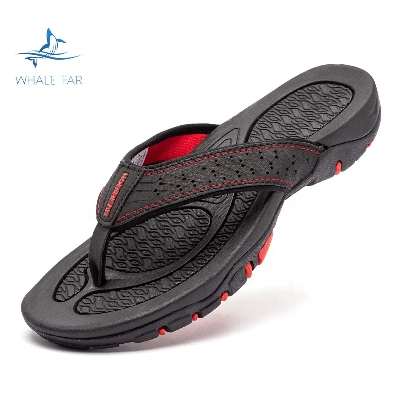 Jingyuan Hotsale Good Quality Leather Slippers For Men Anti Slip Outsole Men's Flip Flop Slippers