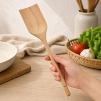 Ensemble d'ustensiles de cuisine durables en bois d'acacia naturel de qualité supérieure, spatules, sans danger pour les aliments, durables, fabriquées à la main, en bois massif