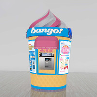 Kiosque de vente automatique de yaourt glacé commercial, maison de crème glacée de mode en plein air