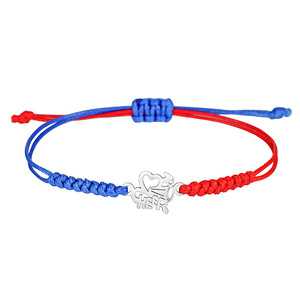 Cheerleader Waxed Thread <b>Braided</b> Bracelet Stainless Steel Heart Charm Unisex Jewelry Gift <b>Accessory</b> - Product Image 5