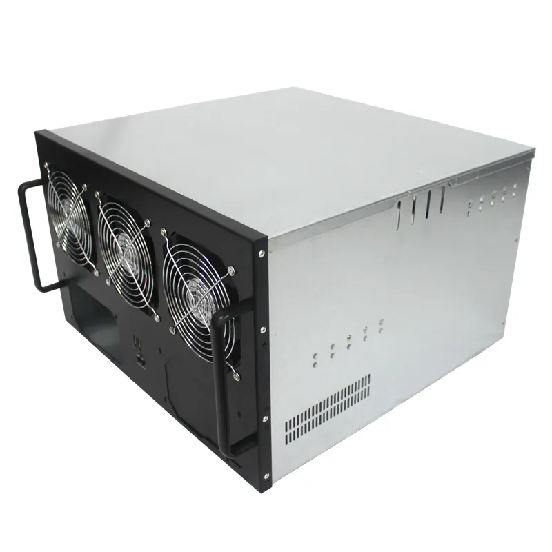 6 GPU ATX computer server case with 3.5" hdd 6u pc case machine frame with fans