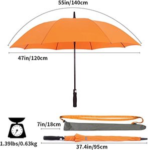 ร่มกอล์ฟขนาด30/47/55นิ้วร่มพาราโซลโลโก้ตามสั่งทำจากไฟเบอร์กลาสกันลม - Product Image 2