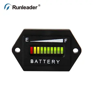 Runleader防水LEDカートラックバッテリー充電放電インジケーターゲージメーター48VDC