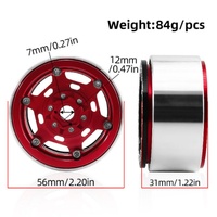 Roue planétaire de 1,9 pouce pour voiture RC 1/10 Crawler, compatible avec TRX4 SCX10 Axail YK4102 D90, pièces de mise à niveau en métal, accessoires OP