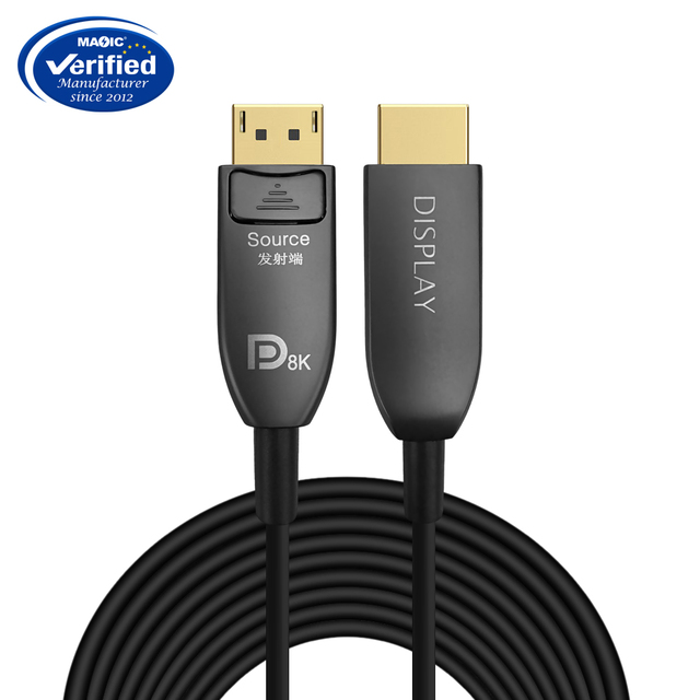 Gold Plated 8K60HZ DP to for Active Optical Cable with PVC Jacket Braided Shielding for HDTV Home Theater DVD Player Projector