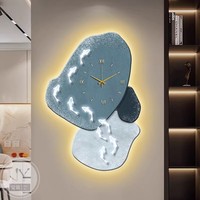 Lampe murale d'entrée Shi Lai Nine Fish Picture avec horloge et décoration artistique en porcelaine et cristal pour salle à manger/salon, éclairage de luxe