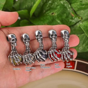 Mặt Dây Chuyền Cổ Điển Tự Làm Vòng Cổ, Hạt Pha Lê Hình Cầu Hạt Đá Hình Đầu Lâu Charm Để Làm Trang Sức - Product Image 4