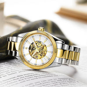 <span class=keywords><strong>Oro</strong></span> di Lusso In <span class=keywords><strong>Acciaio</strong></span> Inox <span class=keywords><strong>Orologio</strong></span> Meccanico per la Vigilanza <span class=keywords><strong>Uomo</strong></span> - Product Image 2