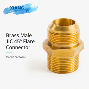 ข้อต่อทองเหลืองหกเหลี่ยมขนาด 1/4"*1/4" แบบ JIC 45 องศา แรงดันสูง °   ข้อต่อเฟลร์เกลียว BSPT สำหรับเรือยอชท์ อุปกรณ์ท่อเรือ - Product Image 6