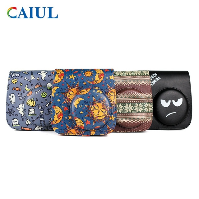 instax Mini 8/9 Star Moon Retro PU Bag Personalities Color Printing Protective Case for Camera & Video Cross-Border Wholesale