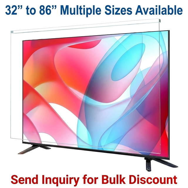 HD Clear Acrylic Mounted LED Smart TV Screen Protector 32 40 43 50 55 65 70 Inch Flat Anti Blue Light Protective Film