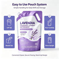 Pochette à bec verseur haute résistance à la déchirure pour 2 kg de savon liquide, avec numéro de téléphone et produit personnalisés, pour soins personnels