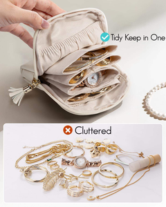 オーガナイザー トラベルバッグ ジュエリー収納ポーチ ポータブル メイクアップ コインバッグ、指輪、イヤリング、ネックレス用の多機能オーガナイザー - Product Image 5