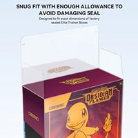 Boîte de protection anti-poussière ETB de 0,5 mm d'épaisseur, résistante aux rayures, en PET transparent, compatible PKMN, avec base autobloquante