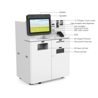 Kiosque de paiement de factures avec scanner de documents d'enregistrement à l'hôpital en libre-service, écran tactile de 21,5 pouces, imprimante laser couleur