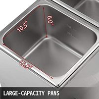 Bain-marie électrique portable pour buffet de restaurant commercial, 4 bacs, chauffe-soupe, présentoir alimentaire, 30L, automatique