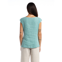Nouveau débardeur court personnalisé pour femme été 2024, 100% lin, mode italienne, tissé uni, broderie, chic prairie, simple et respirant