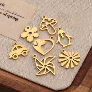 ทำเครื่องประดับ DIY สร้อยคอ สร้อยข้อมือ ทำจากสแตนเลส รูปดอกไม้ เห็ด กังหันลม จี้จิ๋ว - Product Image 3
