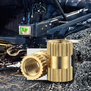 Straight Knurled Brass <b>Insert</b> Nut CLASS 4 Hex Body M5 General Industry Baiseke ISO Standard Plain Finish Imperial <b>Threaded</b> - Product Image 3