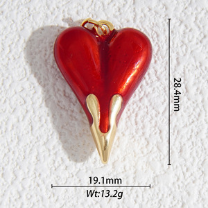 Pearlescent Heart Charms Gold Plated Bezel Setting For Necklace Bracelet Earrings Unisex Everyday Wear - Product Image 4