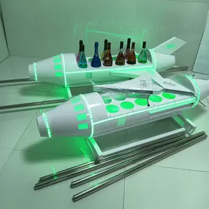 Wiederauf ladbarer LED-Flugzeugflaschen-Service in Premium-Qualität Presenter Einzigartiger Glorifier für LED-Flaschen träger mit Spirituosen