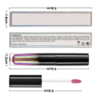 Pigmen tinggi Label pribadi astronot bebas bunglon Lipgloss holografik pearlescent Glitter multiChrome Lip Gloss