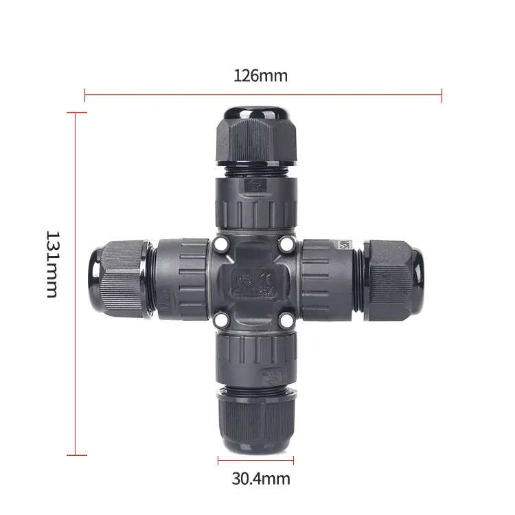 E-WeiChat Easy Install Factory Electrical Connectors Ip68 Waterproof X Type Connector For Outdoor Indoor