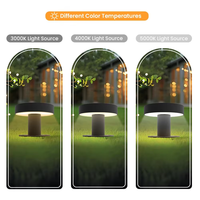 Lámpara LED para Poste de Jardín y Patio, Impermeable IP65, 10W, Aluminio, para Exteriores, con Batería, para Cercas y Pilares