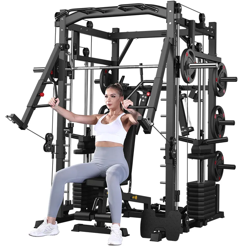 Commerciële Sportschool Multifunctionele Stationskabel Crossover Smid Power Rack Squat Machine Fitnessapparatuur