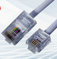 Cable de Red a TV de Cobre Blanco de 4 Hilos, 28 AWG, 1m, Plano, Adaptador RJ45 a RJ11 con Cubierta de PVC y Blindaje Trenzado