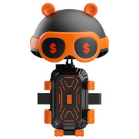 Soporte para Teléfono de Motocicleta con Diseño de Oso Animado, Visera Solar, Bloqueo Automático con un Toque, Antivibración, Soporte Universal para Smartphone de Ciclismo