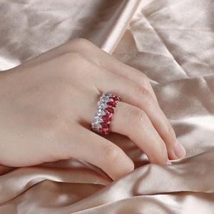 3A CZ fasce di fidanzamento mossinate anelli di fidanzamento in argento anelli di placcatura in oro bianco da sposa con zirconi per le donne - Product Image 2