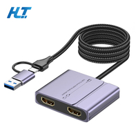 4 1 USB 3.0-A/Type-C Dual untuk 1080P Triple Display Aluminium Alloy Docking Station Port USB Bebas Driver untuk Stok