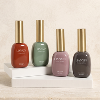 Vente en gros de flacons de vernis à ongles en verre ovale unique de 15 ml, couleur dégradée, cosmétique, gravure de logo personnalisée, bouchon remplaçable