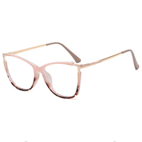 Lunettes DL 2023 Vente en gros Lunettes de soleil surdimensionnées œil de chat Anti-lumière bleue Lunettes métalliques Cadre doré Femmes Lunettes optiques personnalisées