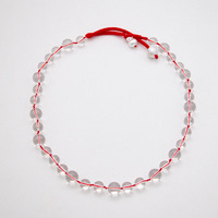 Collier en corde rouge perlé de verre pour femme, pendentif gourde, pompon, style chinois léger, vente en gros