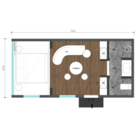 Maison conteneur modulaire préfabriquée de luxe de 20 pieds cabine apple villa capsule extensible de 2 chambres à coucher
