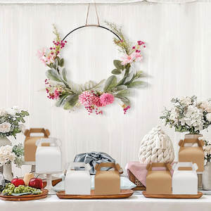 กล่องกระดาษคราฟท์กล่องขนมคัพเค้กสีทึบสไตล์ยุโรปปาร์ตี้ของขวัญของที่ระลึกพร้อมที่จับ - Product Image 5