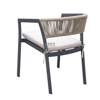 Meubles en rotin pour l'extérieur Chaise en rotin pour l'extérieur avec tissage en corde Chaise de salle à manger pour l'événement Restaurant Patty Garden