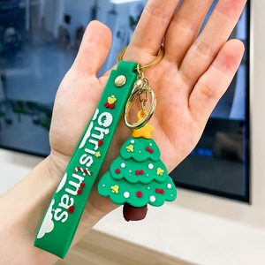 Porte-clés de Noël personnalisé en silicone 3D, design Père Noël, renne et pain d'épices, avec sangle assortie, cadeau pour le bonhomme de neige - Product Image 1