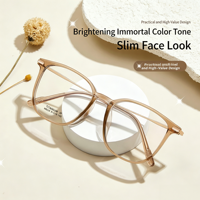 Montures de lunettes ultra-légères M8225 en titane flexible, style vintage, couleur thé noir, pour maquillage naturel