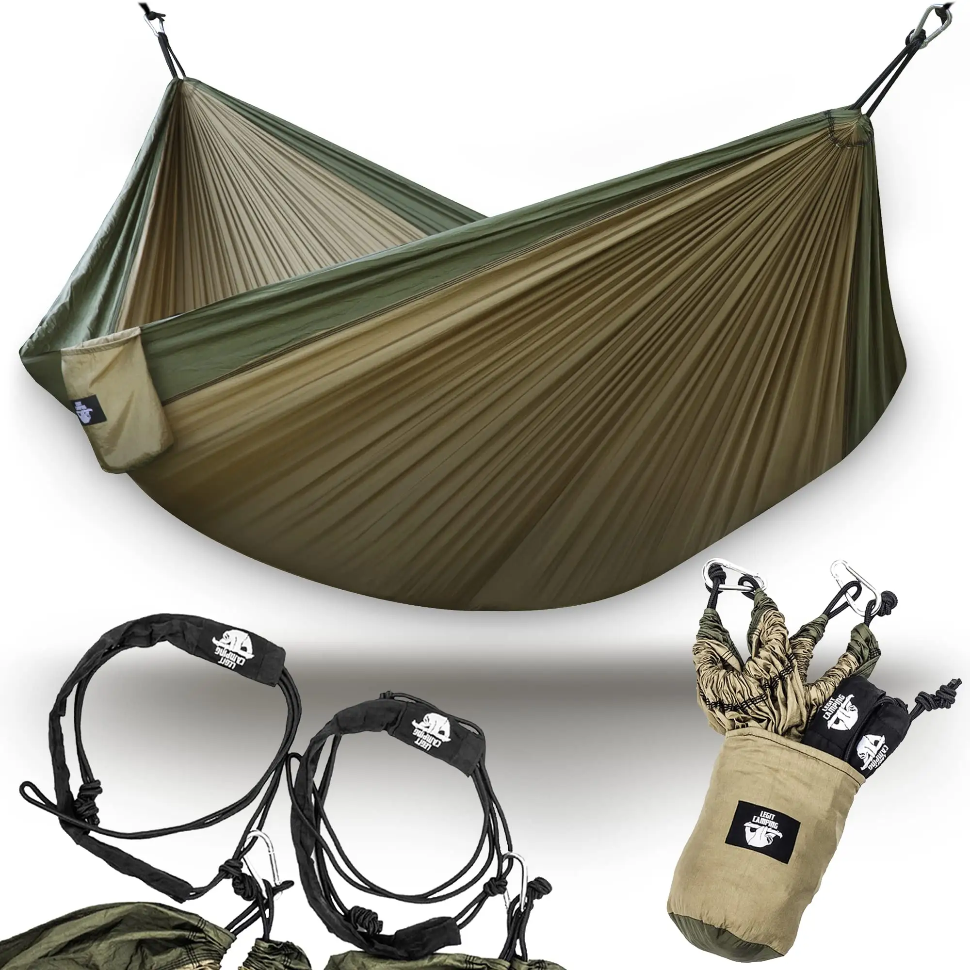 Dış kamp için naylon 2 kişi hamak yatak <span class=keywords><strong>paraşüt</strong></span> taşınabilir çift kişilik salıncak hamak sandalye kamp veya sırt çantası