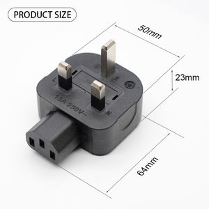 C13至英国英格兰标准3针公插头电源适配器工业插头 - Product Image 2